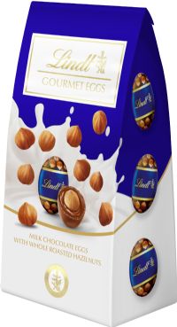LINDT Milk Chocolate Gourmet Eggs with Roasted Hazelnuts 130g