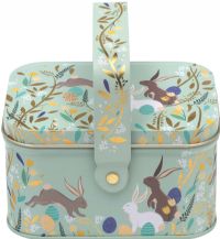 TIN TREATS Sara Miller Easter Basket Tin with Choc Mini Eggs 100g