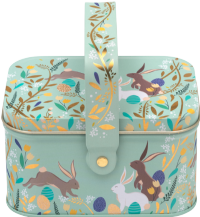 TIN TREATS Sara Miller Easter Basket Tin with Choc Mini Eggs 100g