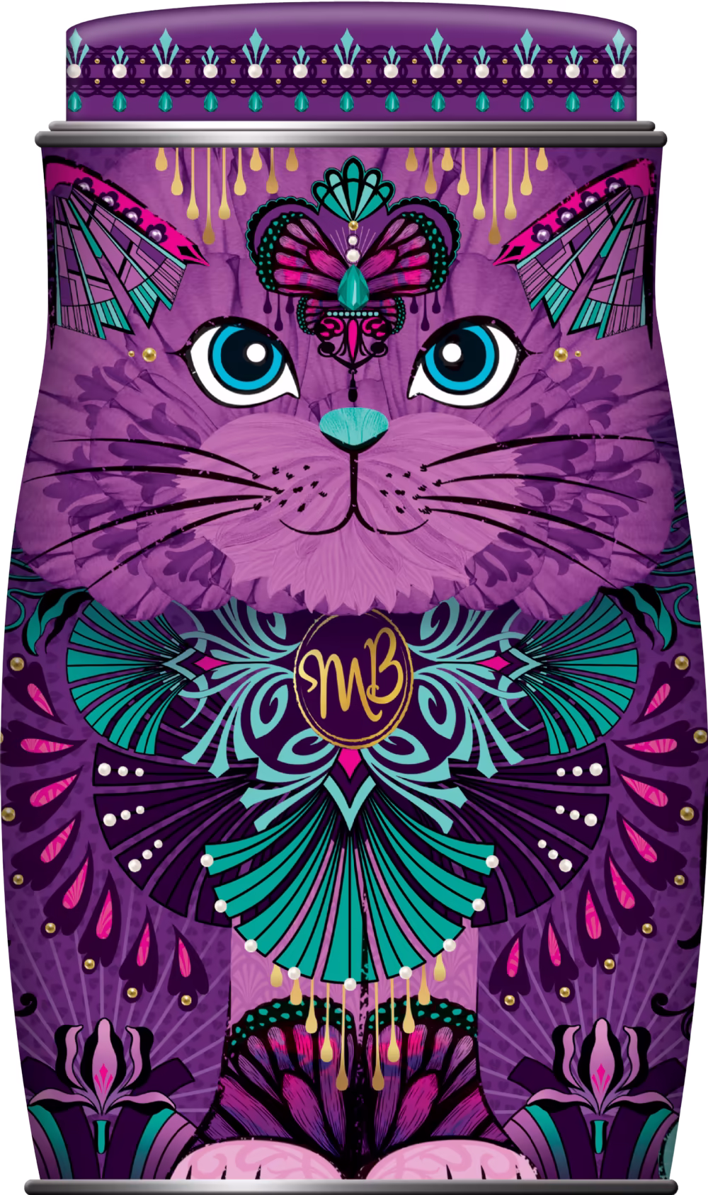MONTY BOJANGLES Choccy Scoffy Truffles in Violet Rebel Cat Tin 135g