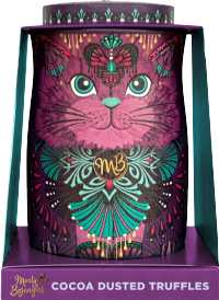 MONTY BOJANGLES Choccy Scoffy Truffles in Violet Rebel Cat Tin 135g
