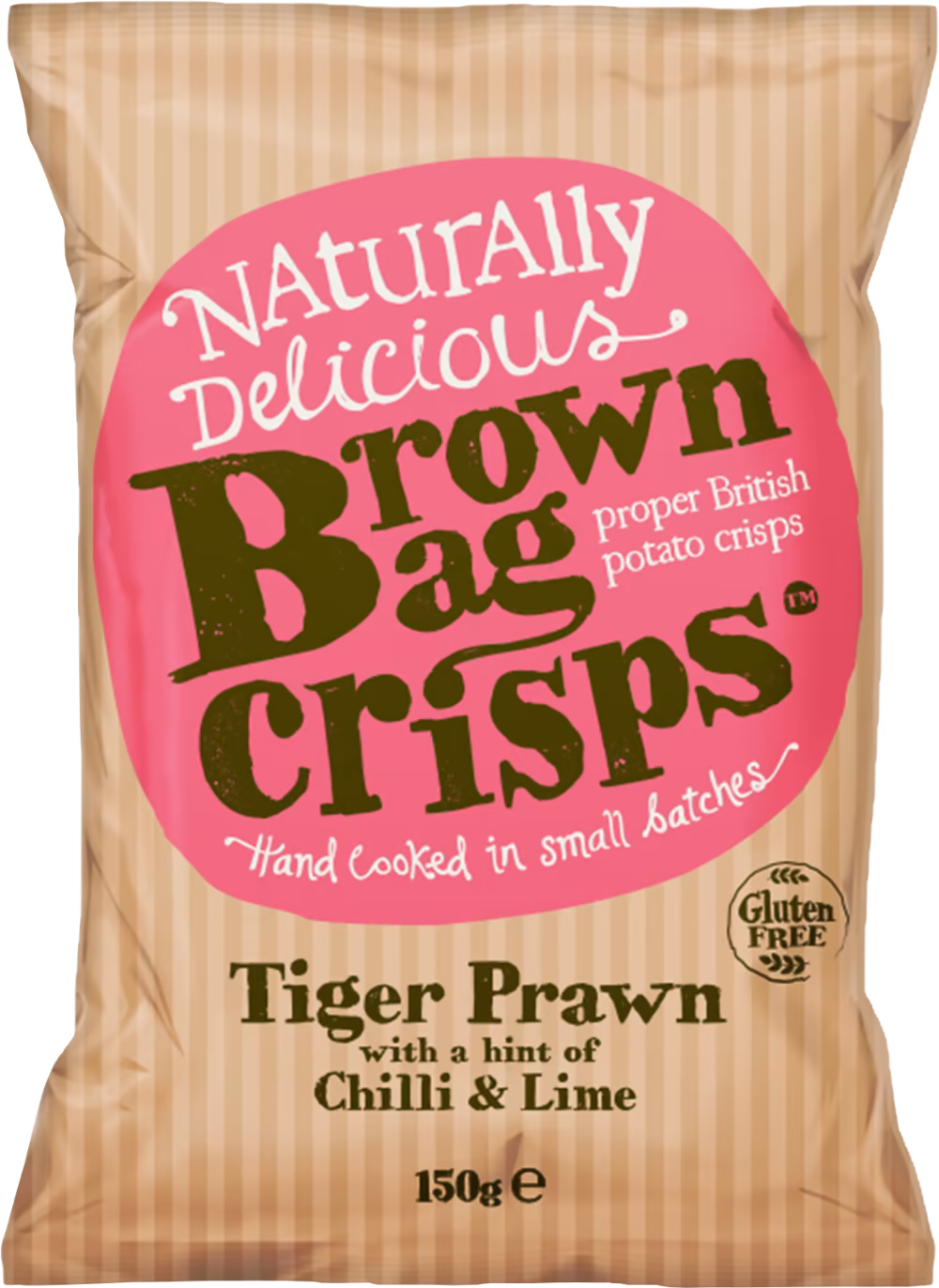 BROWN BAG CRISPS Tiger Prawn with a Hint of Chilli & Lime 150g