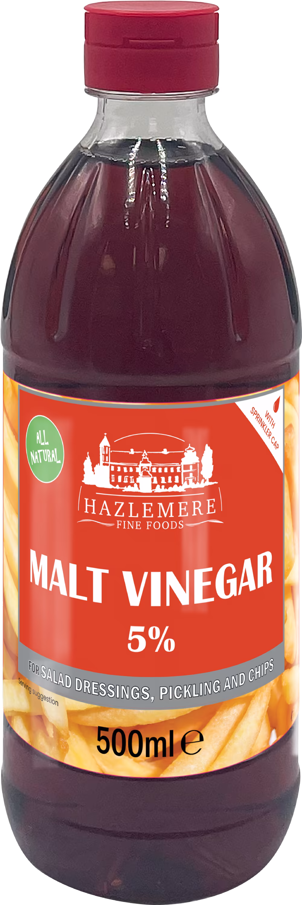 HAZLEMERE FINE FOODS Malt Vinegar 5% 500ml