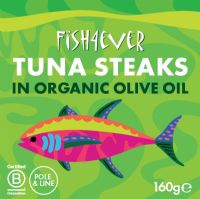 FISH 4 EVER Tuna Steaks in Organic Olive Oil 160g