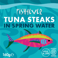 FISH 4 EVER Tuna Steaks in Spring Water 160g