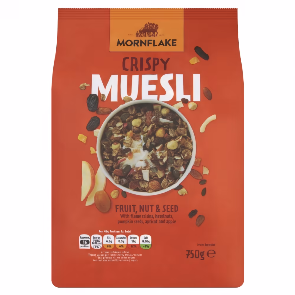 MORNFLAKE Crispy Muesli - Fruit, Nut & Seed 750g