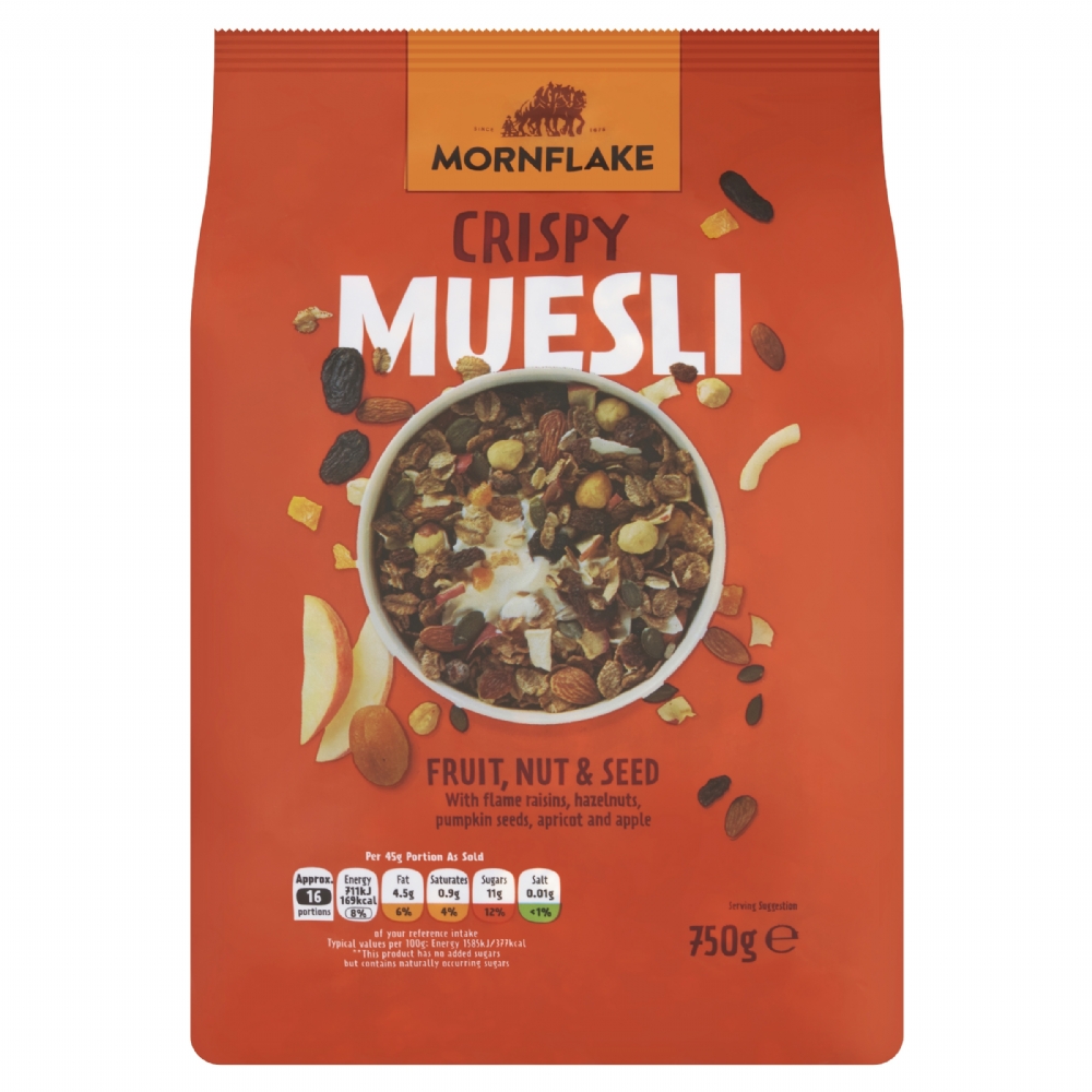 Mornflake Crispy Muesli - Fruit, Nut & Seed 750g