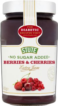 STUTE Berries & Cherries Extra Jam - No Added Sugar 430g