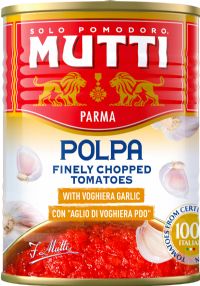 MUTTI Polpa Finely Chopped Tomatoes with Voghiera Garlic 400g