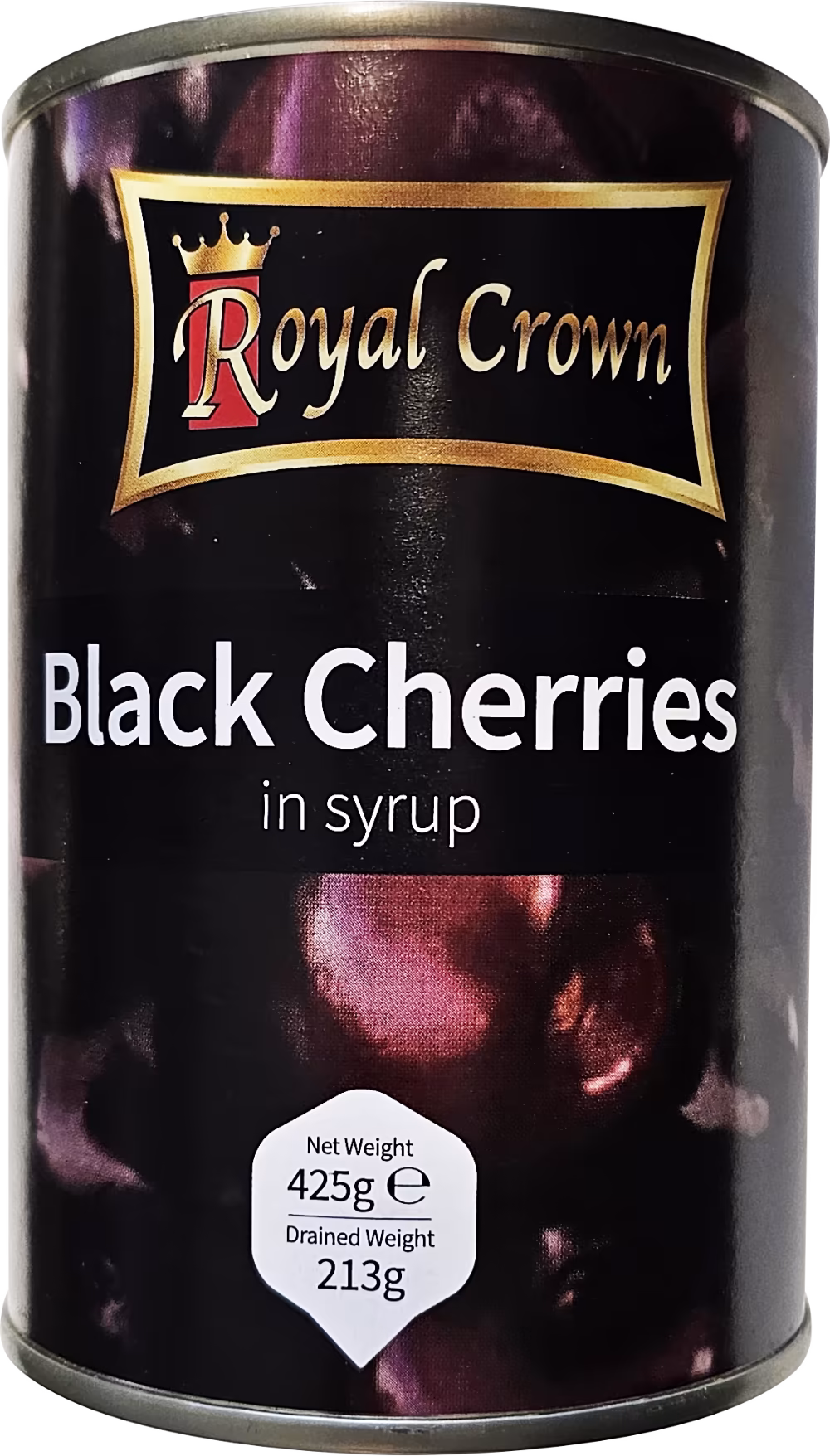 ROYAL CROWN Black Cherries in Syrup 425g