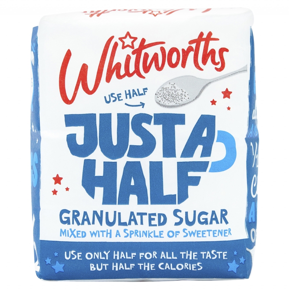Whitworths Just a Half - Granulated Sugar with Sweetener 750g