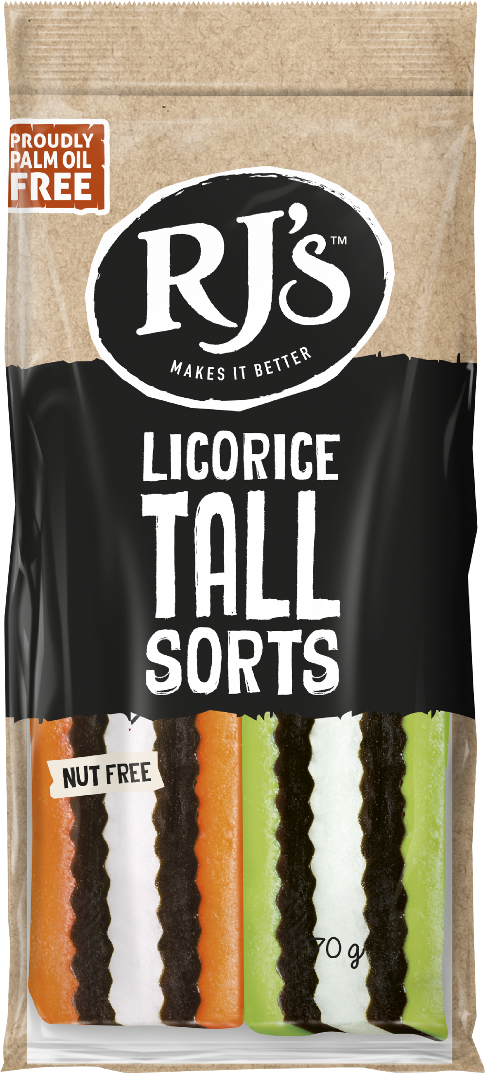 RJ's Licorice Licorice Tallsorts 70g