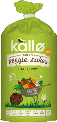 KALLO Lentil & Pea Veggie Cakes - Thai Curry 122g