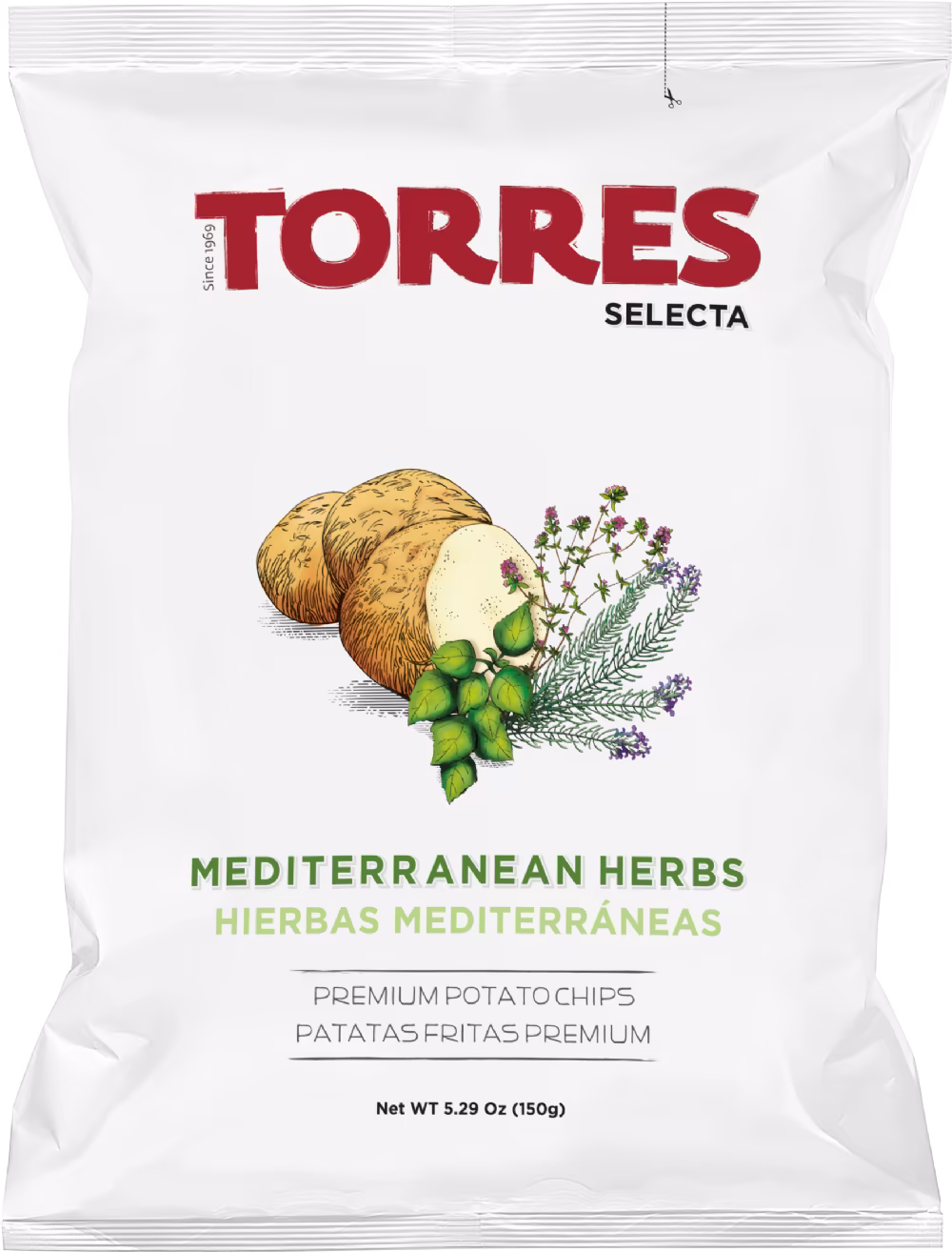 TORRES Mediterranean Herbs Premium Potato Chips 150g