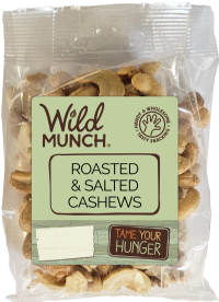 WILD MUNCH Roasted & Salted Cashews 125g