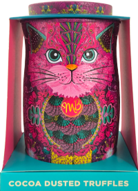 MONTY BOJANGLES Choccy Scoffy Truffles in Persian Pink Cat Tin 135g