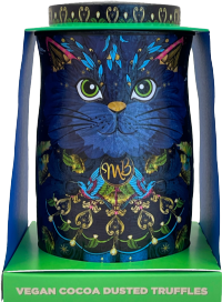 MONTY BOJANGLES Cocoa Nib Nights Vegan Truffles in Midnight Prince Cat Tin 135g