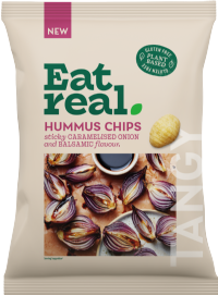 EAT REAL Hummus Chips - Sticky Caramelised Onion & Balsamic Flavour 110g