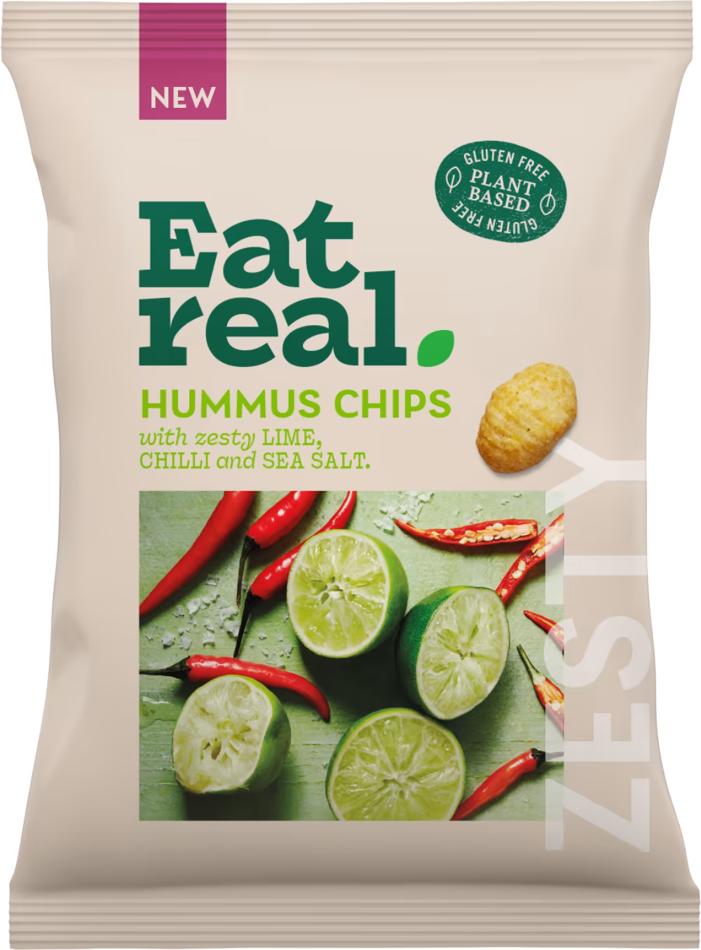 EAT REAL Hummus Chips - Zesty Lime, Chilli & Sea Salt 110g