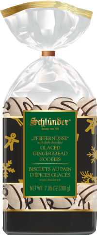 SCHLUNDER Pfeffernüsse - Iced Gingerbread Cookies with Dark Chocolate 200g