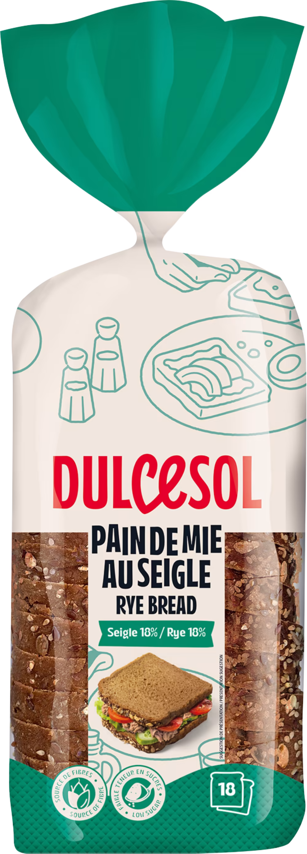 DULCESOL Sliced Bread - Rye Loaf 800g