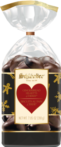 SCHLUNDER Chocolate Covered Gingerbread Hearts with Cherry 200g
