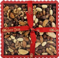 WALNUT TREE Assorted Natural Nuts in Red Fluted Tray 300g