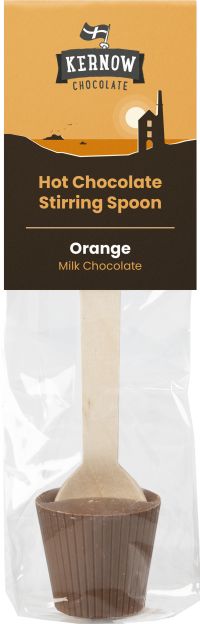 KERNOW CHOCOLATE Hot Chocolate Stirring Spoon - Orange 37g