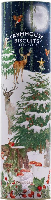 FARMHOUSE BISCUITS Spiced Oat Crumbles in Woodland Scene Tube 300g