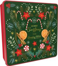 GRANDMA WILD'S Shortbread Petticoat Tails in Embossed Merry Christmas Tin 400g