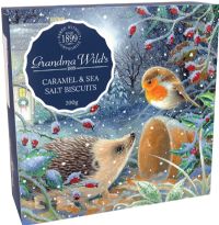 GRANDMA WILD'S Caramel & Sea Salt Biscuits - Hedgehog & Robin Box 200g