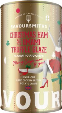 SAVOURSMITHS Christmas Ham with Umami Truffle Glaze Potato Crisps - Tin 100g