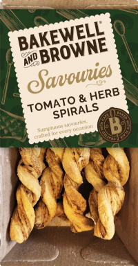 BAKEWELL AND BROWNE Savouries - Tomato & Herb Spirals 70g