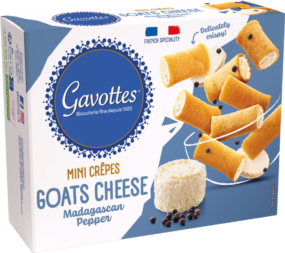GAVOTTES Mini Crêpes - Goat's Cheese & Madagascan Pepper 80g