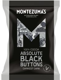 MONTEZUMA'S 100% Cocoa Absolute Black Darkest Dark Chocolate Buttons 120g