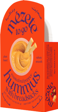 MEZETE To Go - Roasted Red Pepper Hummus with Breadsticks 81g