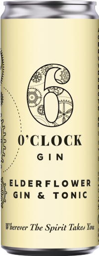 6 O'CLOCK Elderflower Gin & Tonic - Can 5.8% ABV 250ml