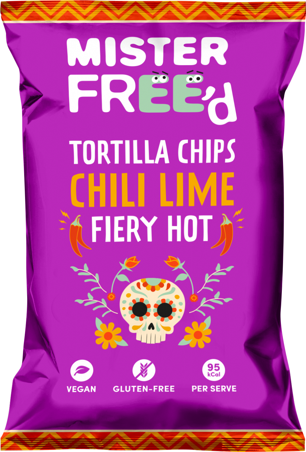Mister Free'd Tortilla Chips - Chilli Lime Fiery Hot 135g