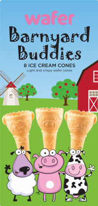 WAFER Barnyard Buddies - 8 Ice Cream Cones