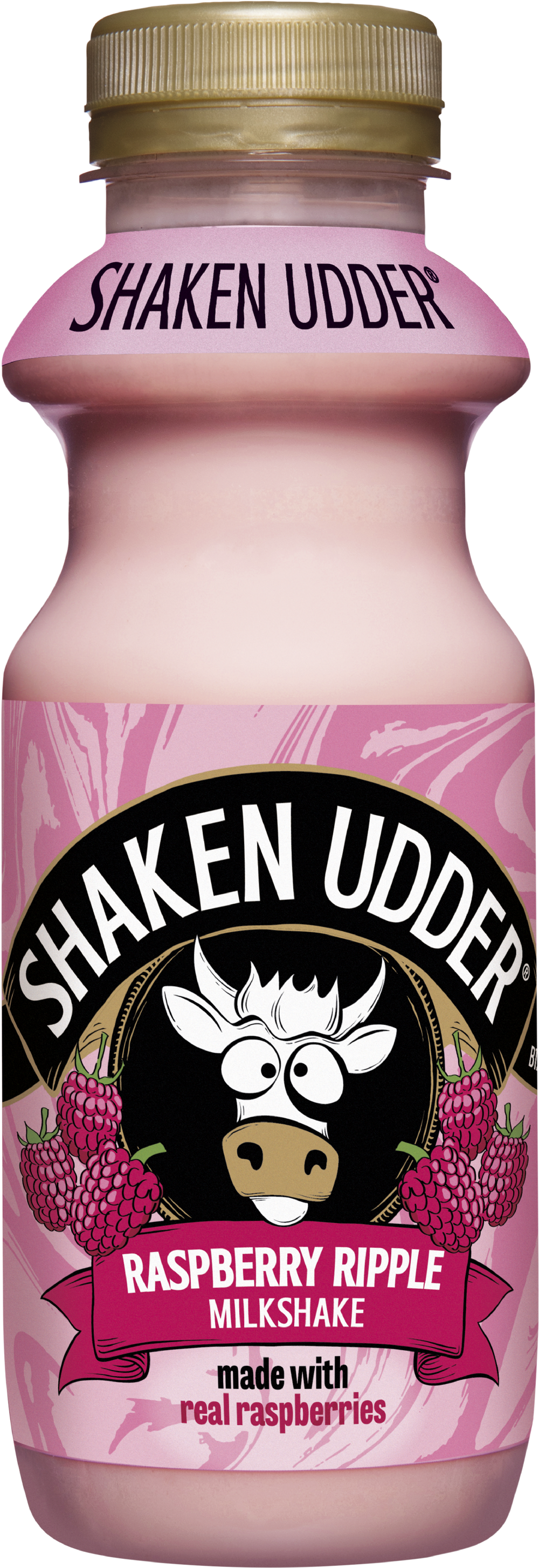 Shaken Udder Raspberry Ripple Milkshake - Bottle 330ml