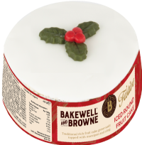 BAKEWELL AND BROWNE 4 Inch Round Iced Fruit Cake 490g