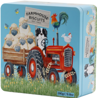 FARMHOUSE BISCUITS Melting Moment Biscuits in Farmyard Tractor Tin 280g