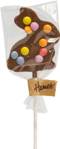 HAMES Milk Chocolate Bunny Lollipop with Candy Beans 26g