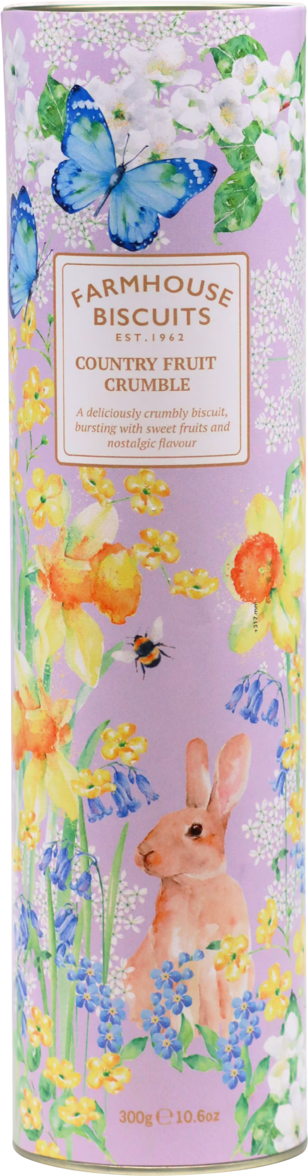 FARMHOUSE BISCUITS Country Fruit Crumble Biscuits in Spring Rabbit Tube 300g
