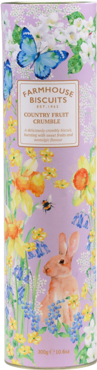 FARMHOUSE BISCUITS Country Fruit Crumble Biscuits in Spring Rabbit Tube 300g