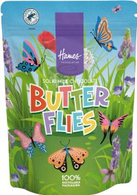 HAMES Solid Milk Chocolate Butterflies - Pouch 100g