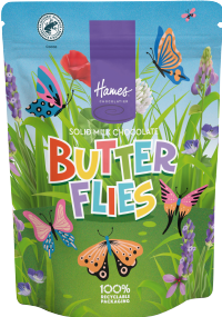 HAMES Solid Milk Chocolate Butterflies - Pouch 100g