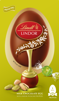 LINDT Lindor Milk Chocolate Egg with Pistachio Truffles 260g