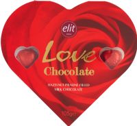 ELIT Love Chocolate Foiled Praline Chocolates - Heart Box 105g
