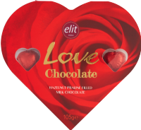 ELIT Love Chocolate Foiled Praline Chocolates - Heart Box 105g